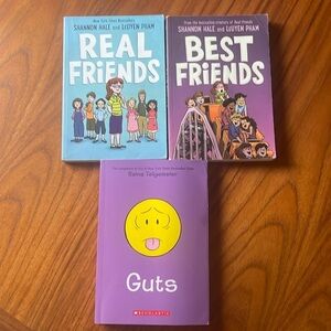 Graphic Novels Book Lot Set of 3 Best Friends Guts Real Friends